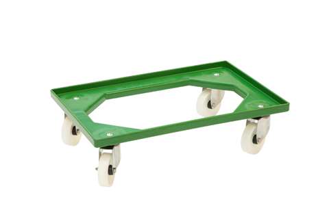 Transport undercarriage with 4 swivel casters + s/s forks