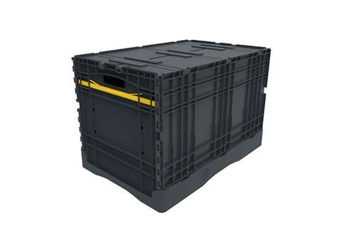 Euronorm foldable crate 600x400x420 mm with lid