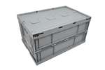 Euronorm foldable crate 600x400x320 mm with lid