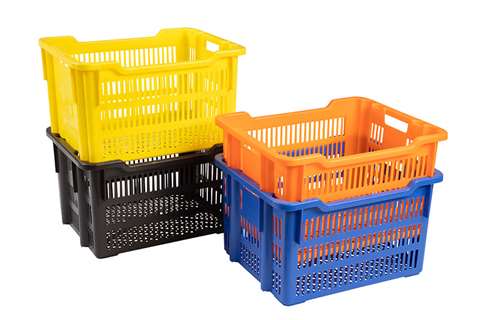 Nestable stacking crate - rota 620x500x360 mm - vented