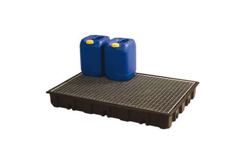 Spill tray 1230x830 - 120 l pe - with galvanized grid