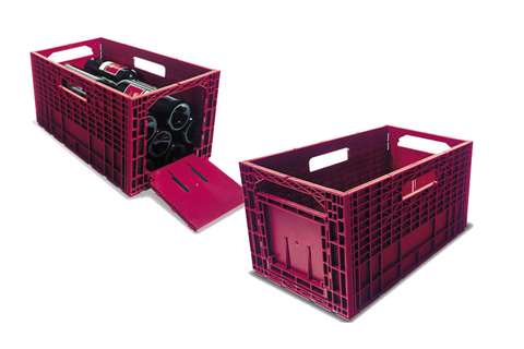 Winebox - foldable winecrate - red for 12 bottles 0.75 l