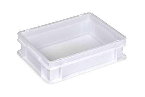 Mobil Plastic - EN stacking bin Food natural 9l - 400x300x100mm - closed walls and base - closed handles  Mobil Plastic - EN stacking bin Food natural 9l - 400x300x100mm - closed walls and base - closed handles