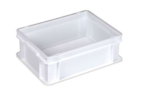 Mobil Plastic - EN stacking bin Food natural 12l - 400x300x130mm - closed walls and base - closed handles  Mobil Plastic - EN stacking bin Food natural 12l - 400x300x130mm - closed walls and base - closed handles