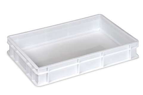 Mobil Plastic - EN stacking bin Food natural 18l - 600x400x100mm - closed walls and base - closed handles  Mobil Plastic - EN stacking bin Food natural 18l - 600x400x100mm - closed walls and base - closed handles