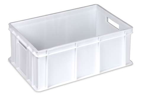 Mobil Plastic - EN stacking bin Food natural 42l - 600x400x220mm - closed walls and base - 2 open handles  Mobil Plastic - EN stacking bin Food natural 42l - 600x400x220mm - closed walls and base - 2 open handles