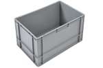 Qubb - EN Stacking bin Budget Grey 76l - 600x400x400mm - closed walls and bottom - closed handles 