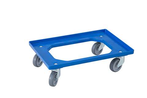TRANSPORT UNDERCARRIAGE 600X400 MM WITH 4 SWIVEL CASTERS + GALV. FORKS