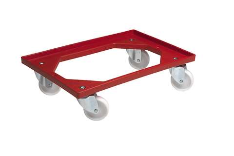 Transport undercarriage budget line with 4 swivel casters + galv. forks