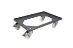 Transport undercarriage - 4 pp swivel casters - galv. forks with 2 brakes
