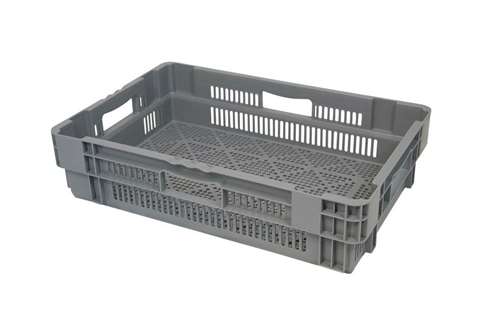 Euronorm stacking crate 600x400x140 vented base and sides - nestable