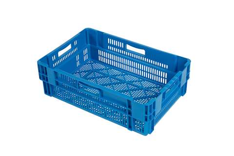Euronorm stacking crate 600x400x190 vented base and sides - nestable