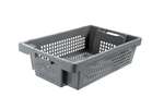 Rotary stacking container 600x400x150mm bottom and sides perforated