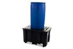 Qubb - SPILLPALLET FOR 1 DRUM - 230L BLACK - WITH  GRID - NOT FOR DE/AT