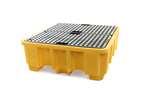 Qubb - SPILLPALLET FOR 4 DRUMS - 485L BLACK - WITH  GRID - NOT FOR DE/AT