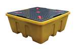 SPILLPALLET FOR 1 IBC - 1260 L YELLOW - WITH GRID - NESTABLE