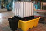 SPILLPALLET FOR 1 IBC - 1260 L YELLOW - WITH GRID - NESTABLE