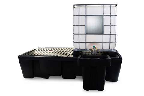Qubb - Spilltray for 2 ibcs - 1130l - black - with grid - not for DE/AT  Qubb - Spilltray for 2 ibcs - 1130l - black - with grid - not for DE/AT