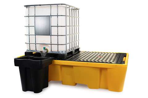 Qubb - Spilltray for 2 ibcs - 1130l - black - with grid - not for DE/AT  Qubb - Spilltray for 2 ibcs - 1130l - black - with grid - not for DE/AT