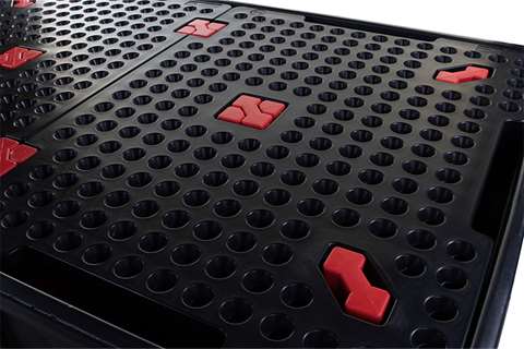 Qubb - Spillpallet for 2 ibcs - 1200l - yellow - with grid - nestable  Qubb - Spillpallet for 2 ibcs - 1200l - yellow - with grid - nestable