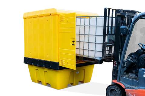 Qubb - Leak tray + overhead cover - 1 IBC cont. - 1260l - 1775x1770x2265mm  Qubb - Leak tray + overhead cover - 1 IBC cont. - 1260l - 1775x1770x2265mm