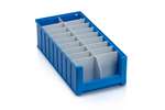 Qubb - Longitudinal divider with cut-outs shelf tray Blue Box - 500x140mm 