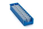 Qubb - Longitudinal divider with cut-outs shelf tray Blue Box - 600x90mm 