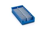 Qubb - Transverse divider with cut-outs shelf tray Blue Box - 234x90mm 