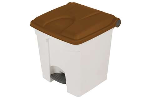 Probbax - Rectangular step-on waste bin 30l - white body + coloured lid 430x390x410mm  Probbax - Rectangular step-on waste bin 30l - white body + coloured lid 430x390x410mm
