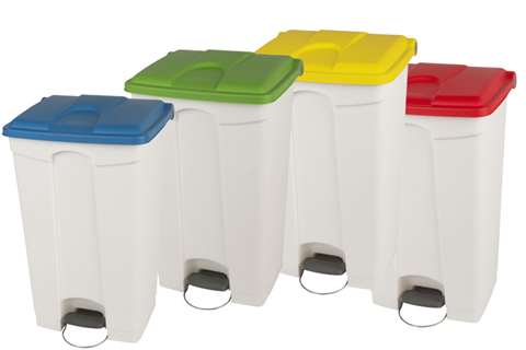 Rectangular step-on waste bin 90 l 500x412x820mm  w colored lid