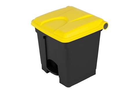Probbax - Rectangular step-on waste bin 30l - recycled body + lid 410x398x435mm  Probbax - Rectangular step-on waste bin 30l - recycled body + lid 410x398x435mm