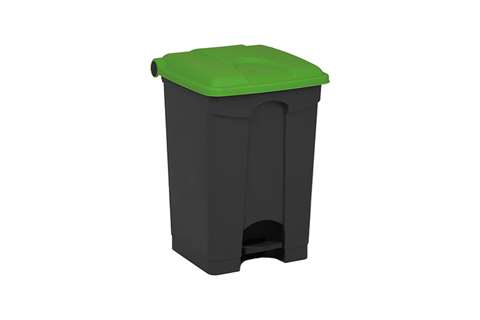 Probbax - Rectangular step-on waste bin 45l - recycled body + lid 410x398x600mm  Probbax - Rectangular step-on waste bin 45l - recycled body + lid 410x398x600mm