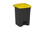 Probbax - Rectangular step-on waste bin 45l recycled body + lid 410x398x600mm