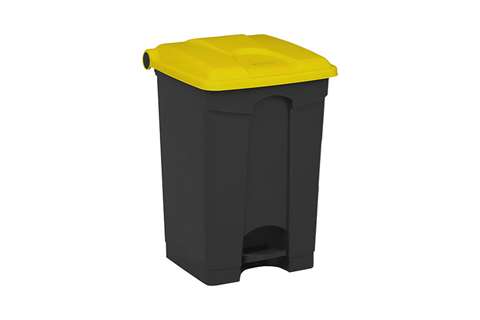 Probbax - Rectangular step-on waste bin 45l - recycled body + lid 410x398x600mm  Probbax - Rectangular step-on waste bin 45l - recycled body + lid 410x398x600mm