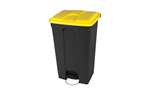 Probbax - Rectangular step-on waste bin 90l recycled body + lid 500x412x820mm