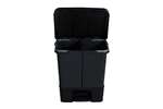 Probbax - Rectangular pedal bin 20L - double inner bucket - 360x330x430mm 