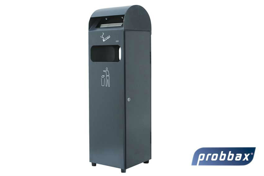 Staande asbak 3l + restafvalbak 29l - 900 peuken - 300x250x990mm 