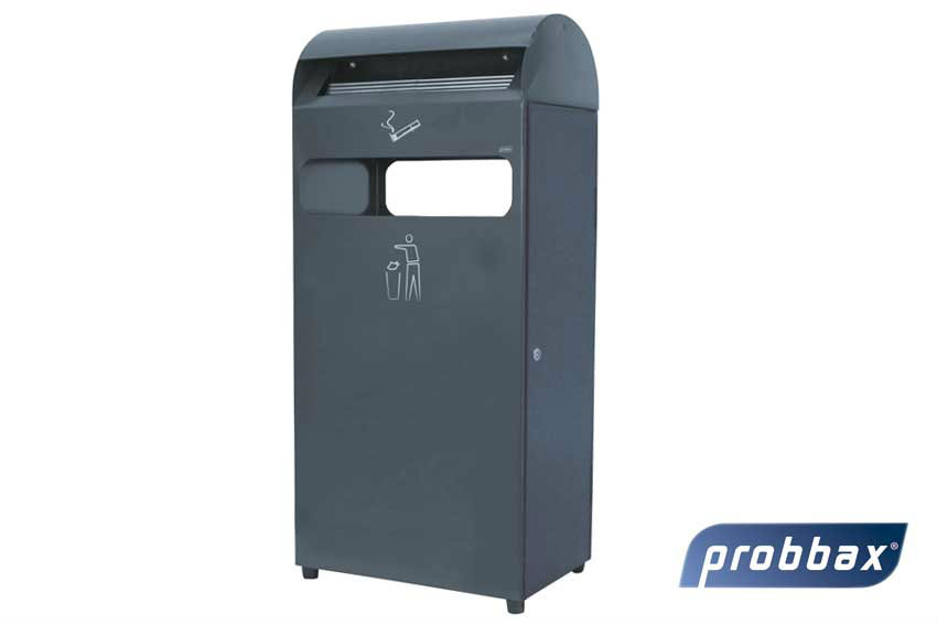 Staande asbak 4.7l + restafvalbak 48l - 1400 peuken - 480x250x990mm 