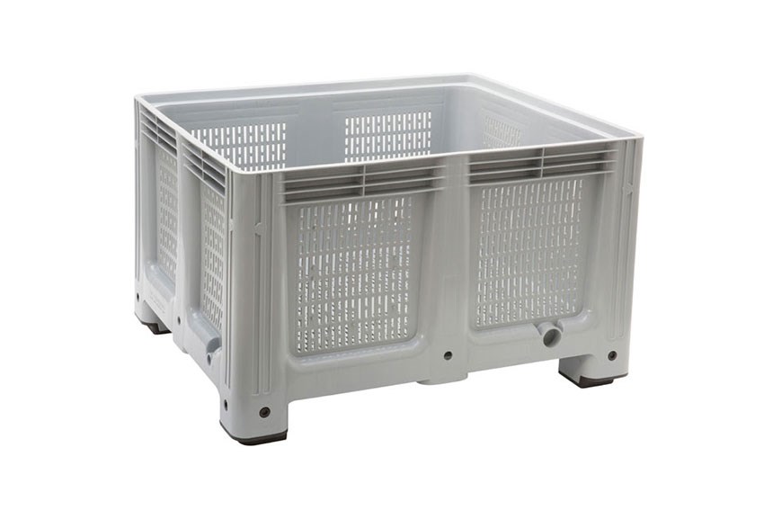 Palettenbox 1000x1200x760mm - perforiert - 4 Füße 