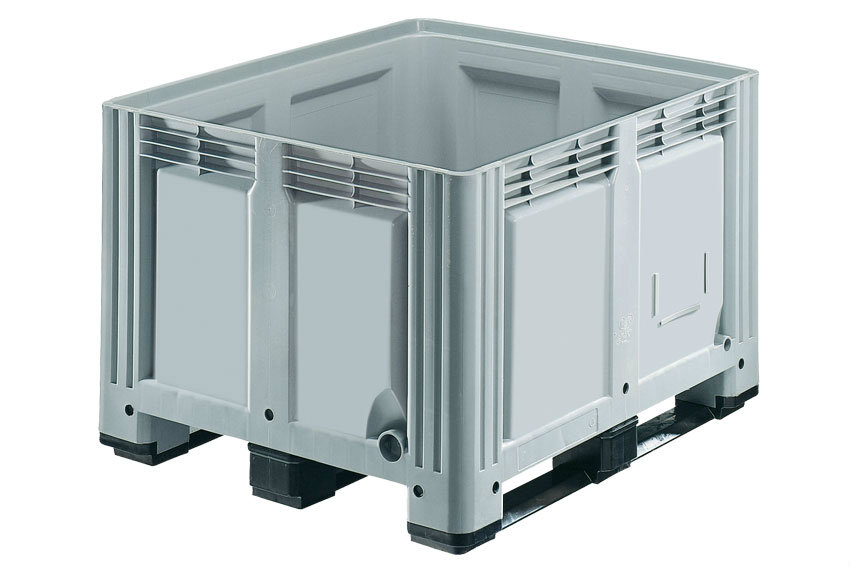 Pallet box - 1200x1000x870 mm - 760 l - closed - 3 skids - convex 