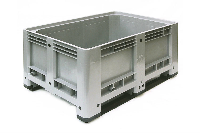 Pallet box 1200x800x600 mm - closed - 2 skids - 330 l 