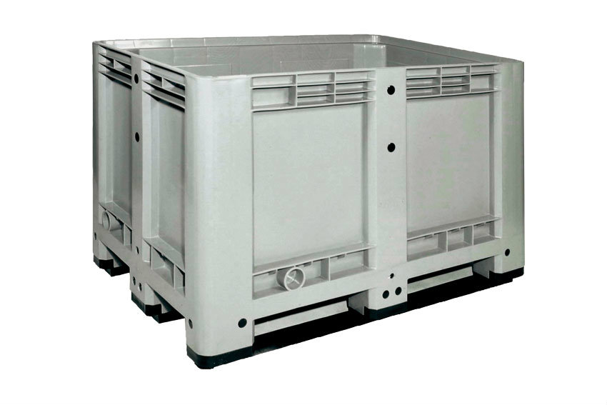 Palettenbox 1200x800x780mm -geschlossen - 3 Kufen - 470l 