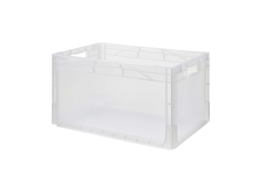 EN Stapelbak Budget Crystal 61l - 600x400x325mm - gesloten wanden en versterkte gesloten bodem 