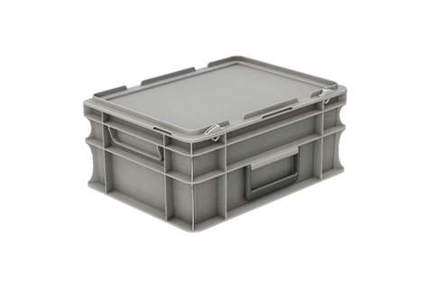 Euronorm koffer met deksel en koffergreep 15l - 400x300x183mm