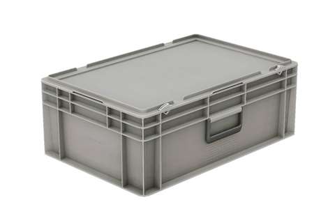 Euronorm koffer met deksel en koffergreep 42l - 600x400x223mm