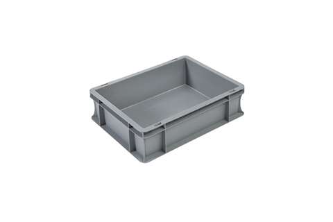 EN Stacking bin Budget Grey 10l - 400x300x120mm - closed sides and bottom - closed handles