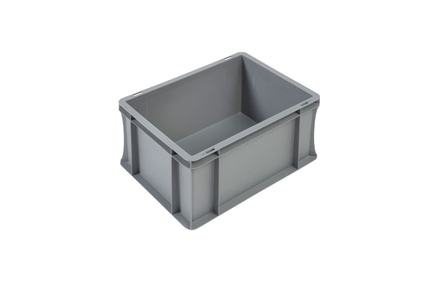 EN Stapelbak Budget Grey 20l - 400x300x220mm - gesloten wanden en bodem - gesloten handvaten 