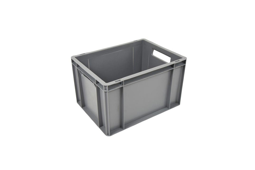 EN-Stapelbehälter Budget Grey 22l - 400x300x240mm - geschlossene Wände und Boden - offen Griffe 
