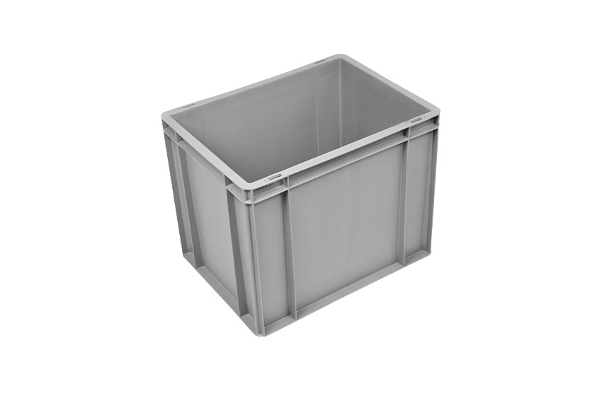 EN Stacking bin Budget Grey 30l - 400x300x325mm - closed sides and bottom - closed handles 
