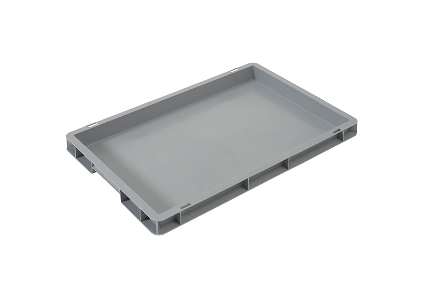 EN Stapelbak Budget Grey 8l - 600x400x50mm - gesloten wanden en bodem - gesloten handvaten 